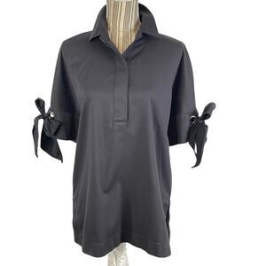 Chico's Black Collared Pullover Tunic Sleeve Bow Size 0 US 4